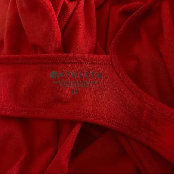 Athleta Essence Tie Open Back Tank Top Size Large Tall Red - Picture 10 of 11